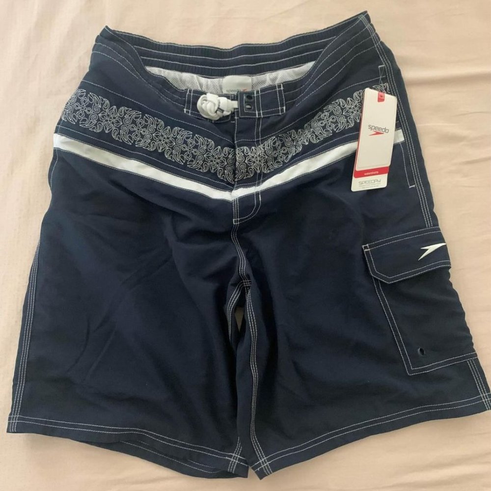 NWT Speedo Men's Size M Beach Volley Swim Drawstring Shorts